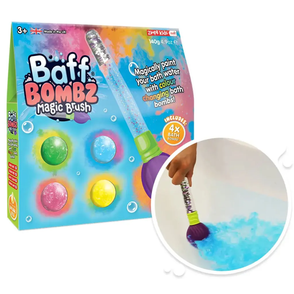 Zimpli Kids Basi Sensoriali | Baff Bombz Magic Brush Pennello per Dipingere con Bombe da Bagno Zimpli