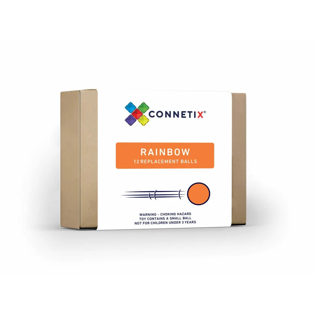 Connetix Costruzioni Magnetiche | Loose Parts | Biglie sostitutive per Tessere Magnetiche Traslucide Arcobaleno - Set da 12 -