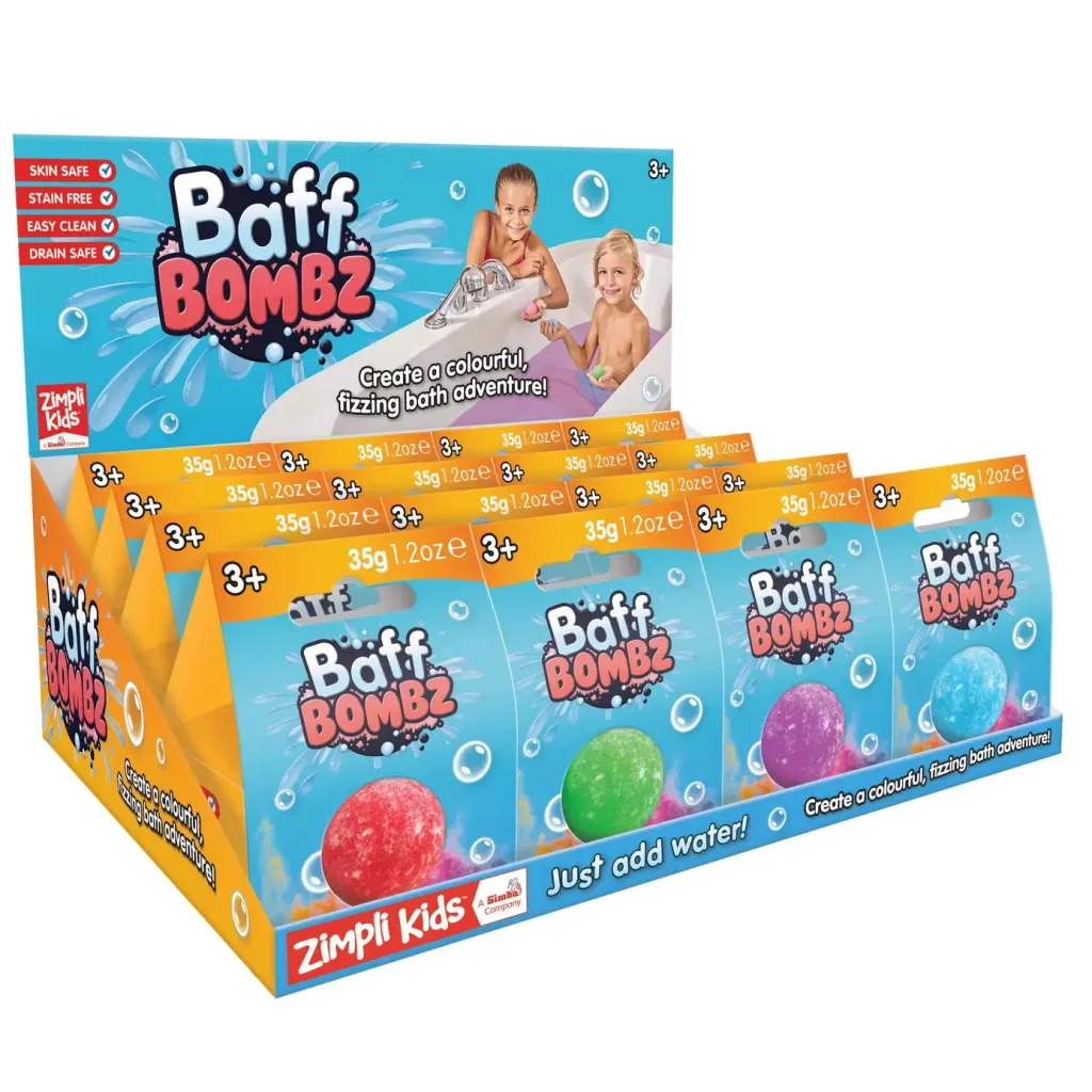 Zimpli Kids Basi Sensoriali | Bomba da bagno Colorata Baff Bombz Zimpli