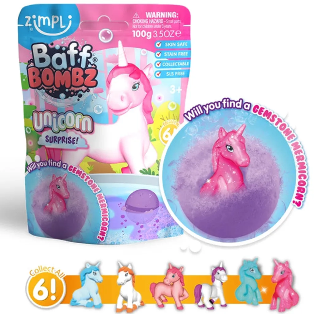 Zimpli Kids Basi Sensoriali | Bomba da bagno con Unicorno da collezionare Zimpli