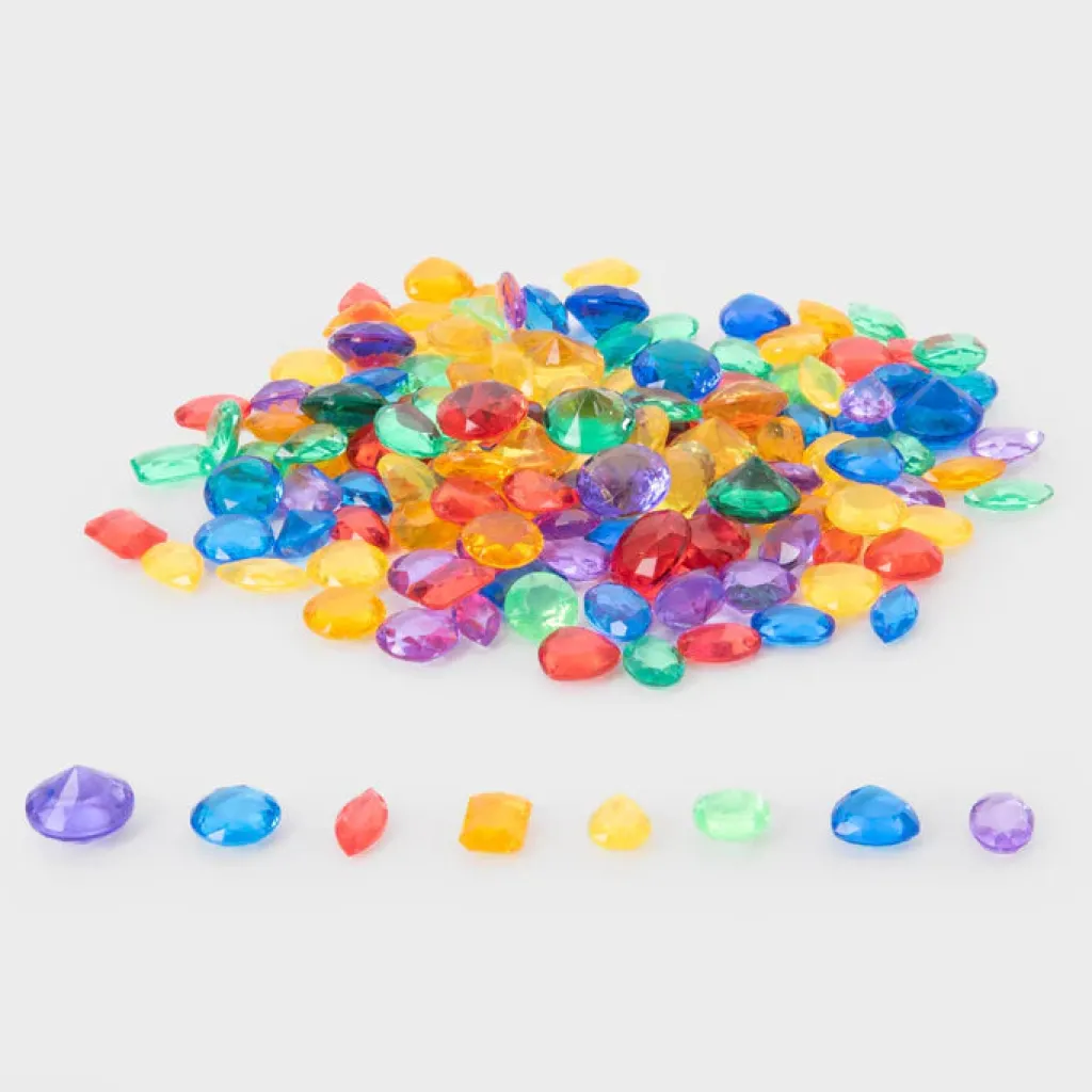 Tickit Pannelli Luminosi | Loose Parts | Gemme colorate Traslucide 144 Pezzi
