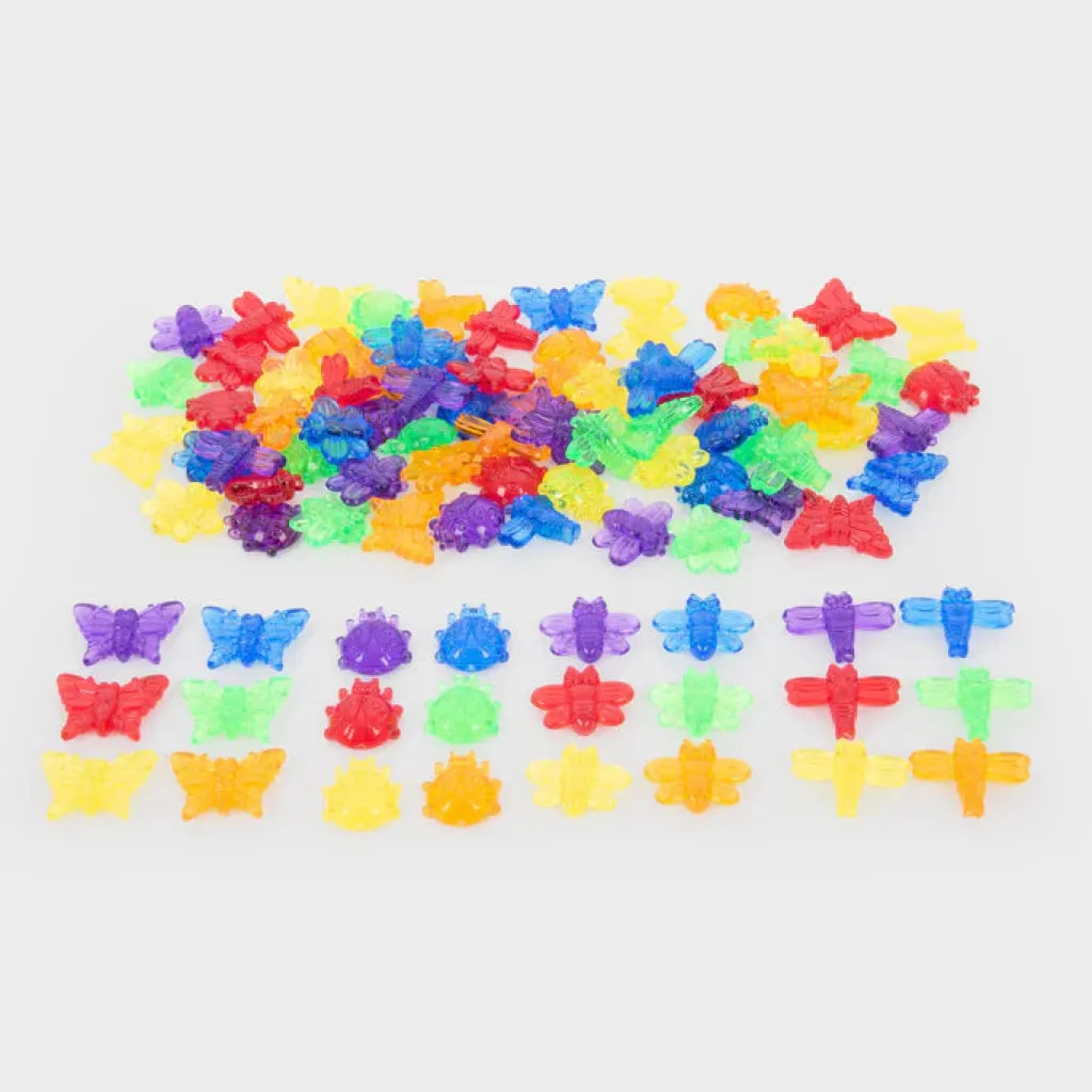 Tickit Pasqua | Primavera | Insetti colorati Traslucidi 96 Pezzi
