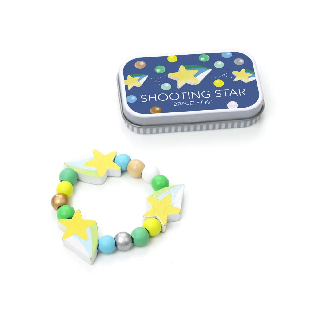 Cotton Twist Spazio | Kit Creativi | Mini Kit per creare braccialetti Scatola in Latta - Stella Cadente