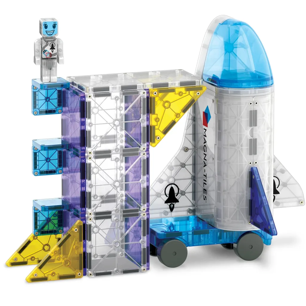 Magna-Tiles Spazio | Costruzioni Magnetiche | PRE-ORDINE Tessere Magnetiche Traslucide - Spazio - 32 Pezzi - (DATA DI ARRIVO APPROX. 15/12)