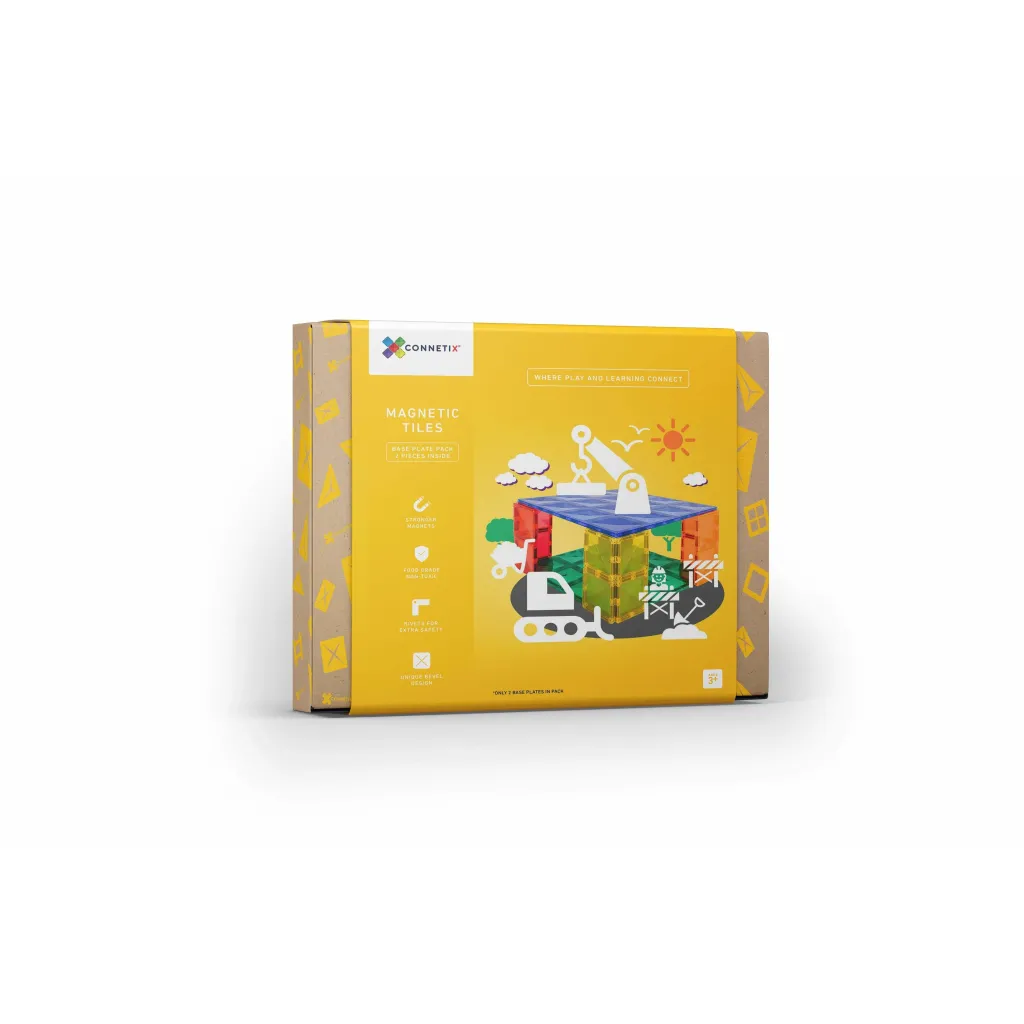 Connetix Costruzioni Magnetiche | Tessere Magnetiche Traslucide - Set Basi blu e verde arcobaleno