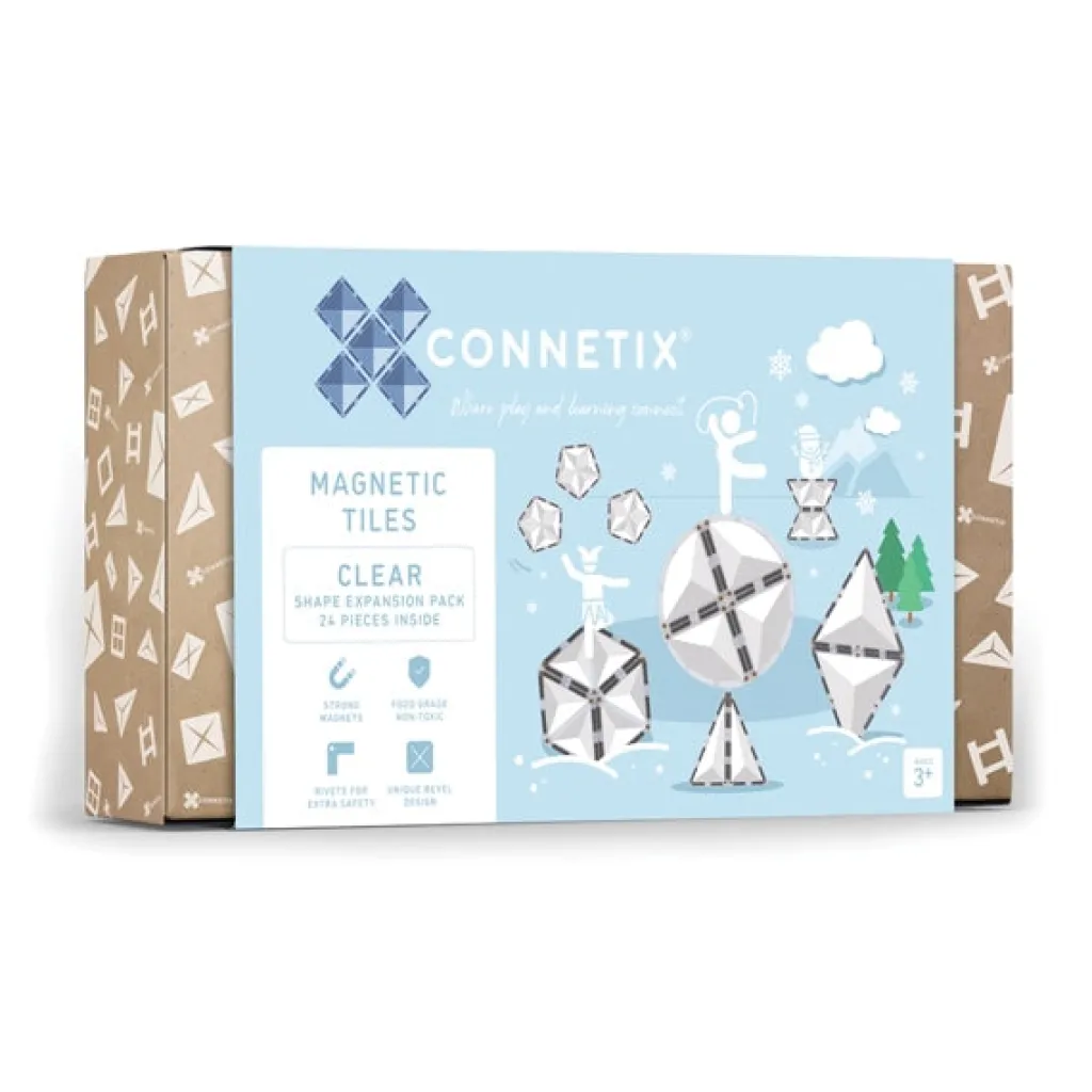 Connetix Artico | Inverno | Tessere Magnetiche Traslucide Trasparenti Set Espansione Forme 24 Pezzi