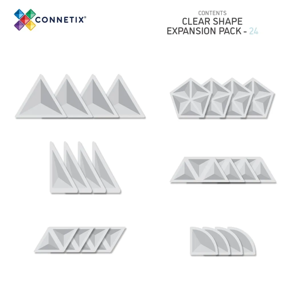 Connetix Artico | Inverno | Tessere Magnetiche Traslucide Trasparenti Set Espansione Forme 24 Pezzi